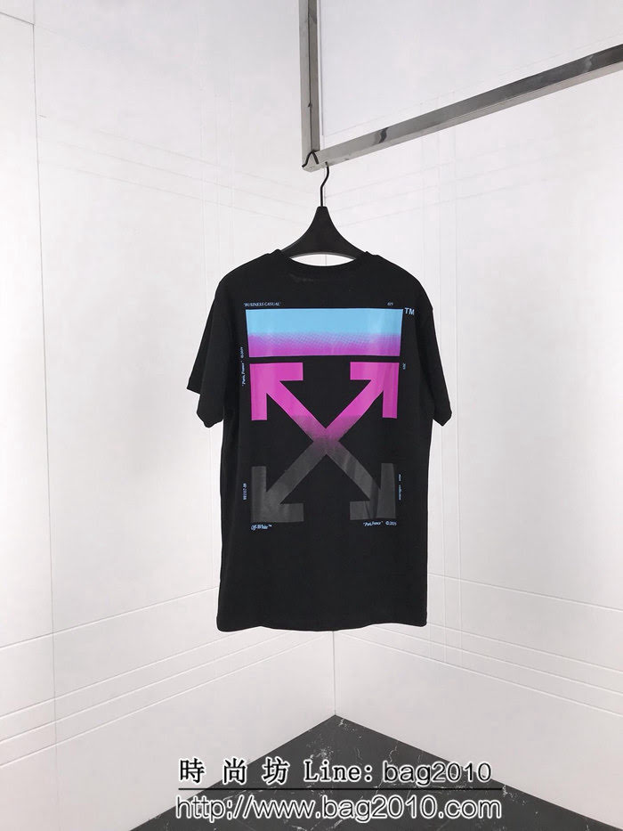 OFF-white19ss春夏新款 漸變色箭頭 精梳棉短袖 男女同款 ydi1454